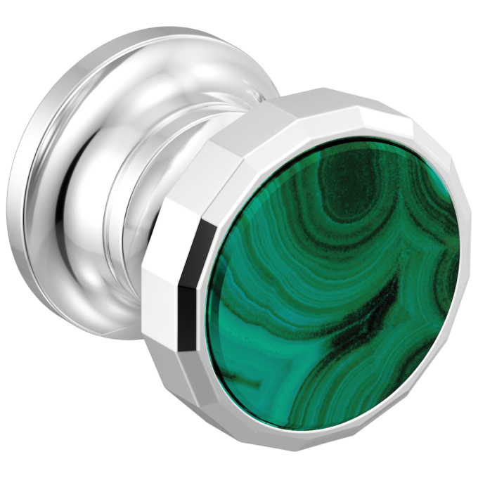 BRIZO Beauclere Wall Mount Lavatory Wheel Handle Kit — Polished Chrome / Malachite