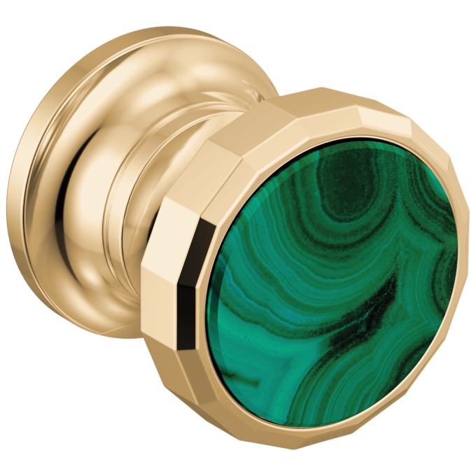 BRIZO Beauclere Wall Mount Lavatory Wheel Handle Kit — Polished Gold / Malachite