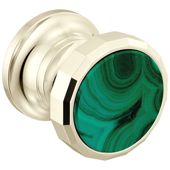 BRIZO Beauclere Wall Mount Lavatory Wheel Handle Kit — Polished Nickel / Malachite