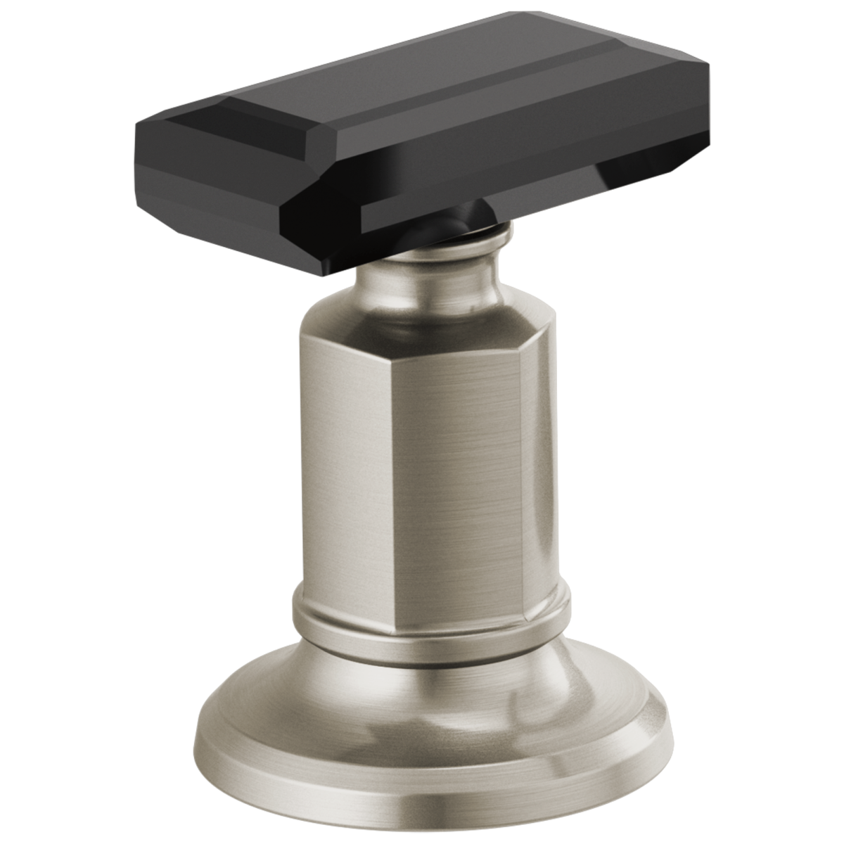 BRIZO Invari Widespread Lavatory Black Crystal Knob Handle Kit — Luxe Nickel / Black Crystal