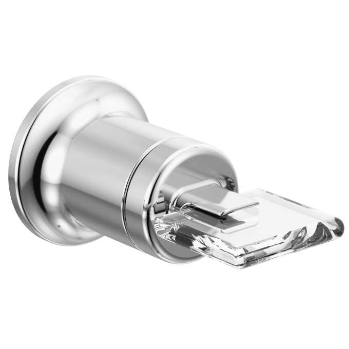 BRIZO Allaria Two-Hole, Single-Handle Wall Mount Lavatory Faucet Knob Handle Kit — Polished Chrome / Clear Acrylic