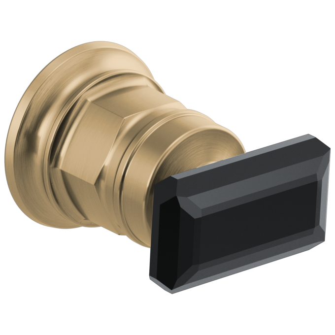 BRIZO Invari Wall Mount Lavatory Black Crystal Knob Handle Kit — Luxe Gold / Black Crystal
