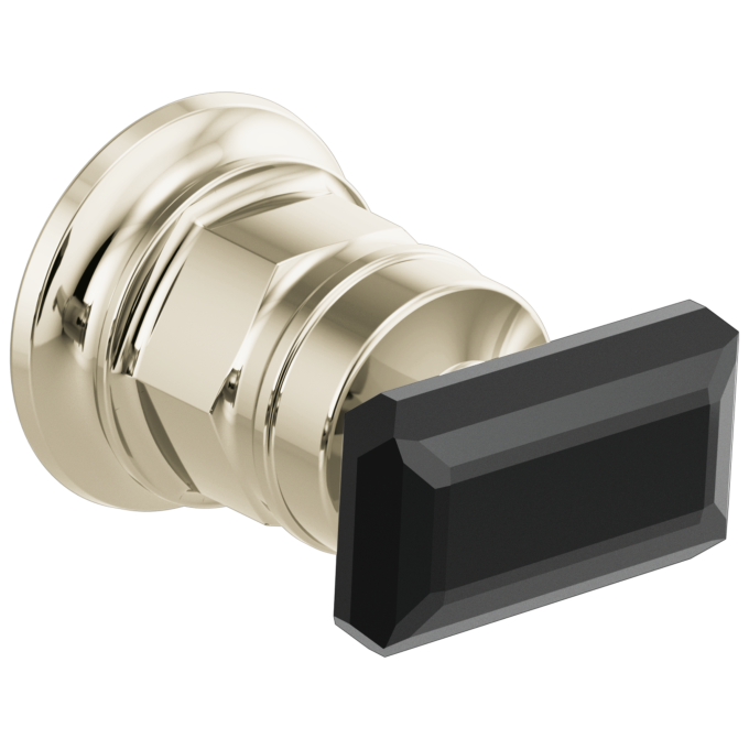 BRIZO Invari Wall Mount Lavatory Black Crystal Knob Handle Kit — Polished Nickel