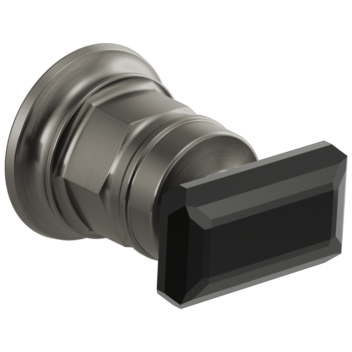 BRIZO Invari Wall Mount Lavatory Black Crystal Knob Handle Kit — Luxe Steel / Black Crystal