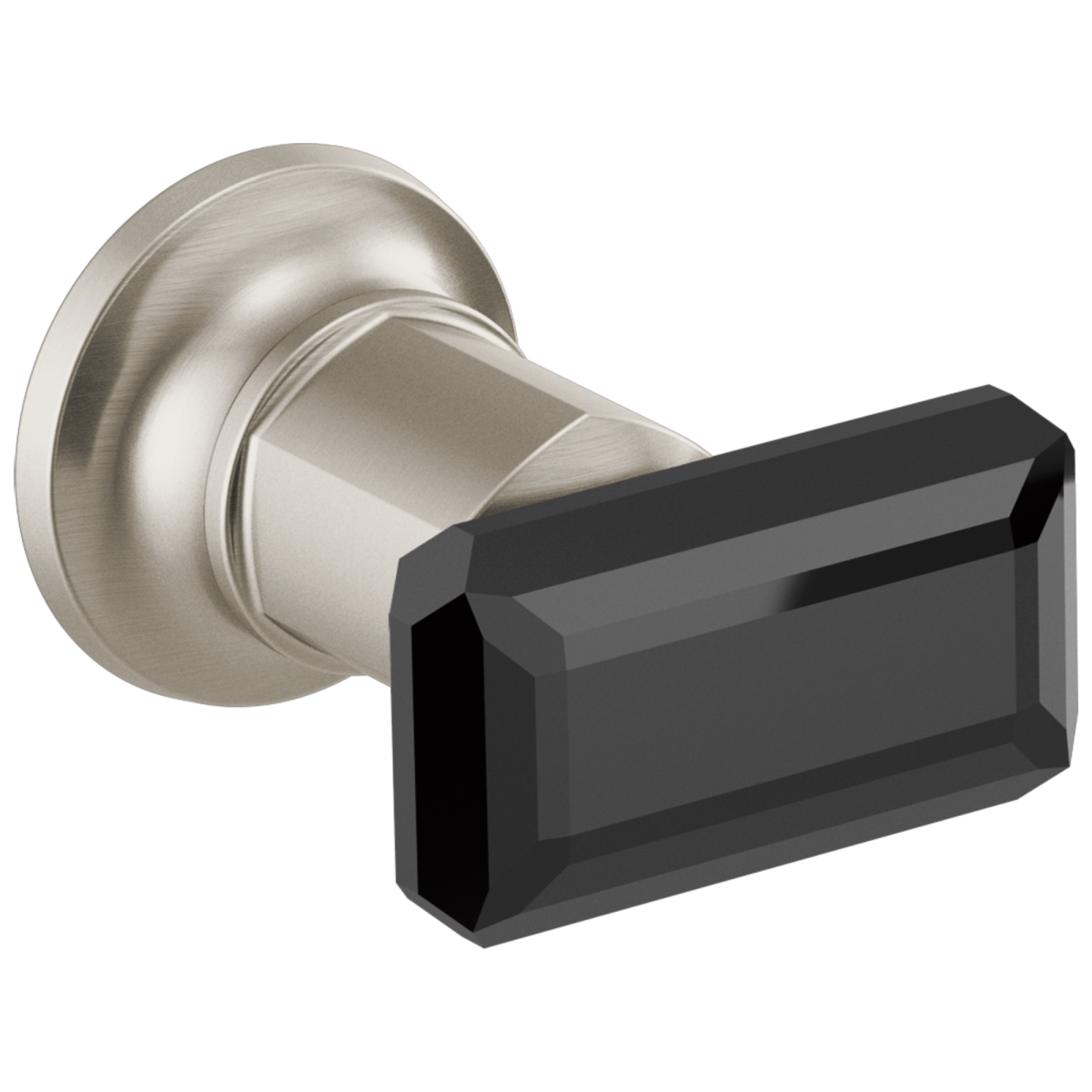 BRIZO Invari Two-Handle Wall Mount Tub Filler Black Crystal Knob Handle Kit — Luxe Nickel / Black Crystal