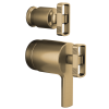 BRIZO Kintsu TempAssure Thermostatic Valve with Diverter Trim Knob Handle Kit — Luxe Gold