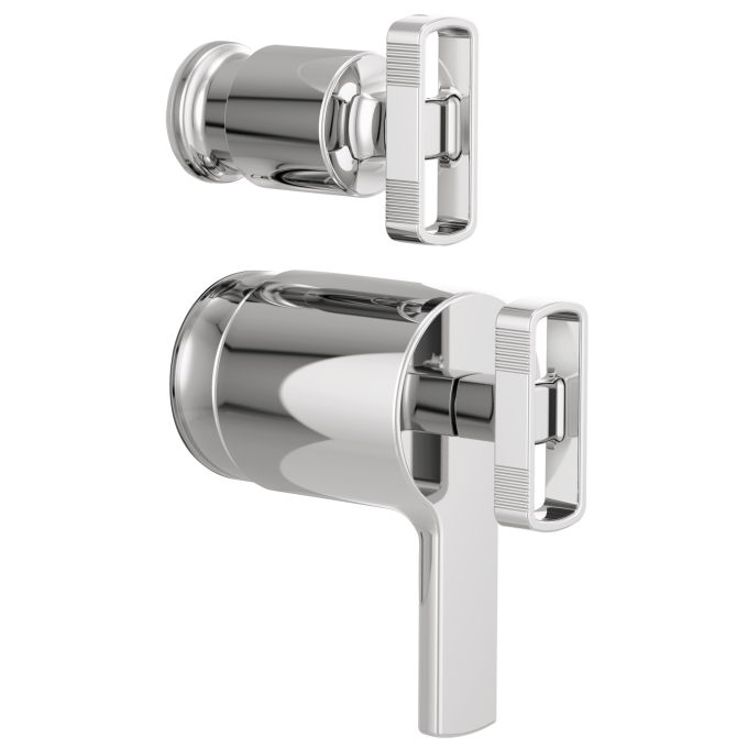 BRIZO Kintsu TempAssure Thermostatic Valve with Diverter Trim Knob Handle Kit — Chrome