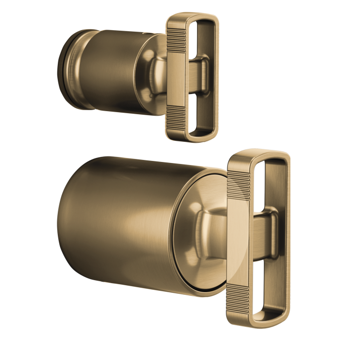 BRIZO Kintsu Pressure Balance Valve with Integrated Diverter Trim Knob Handle Kit — Luxe Gold