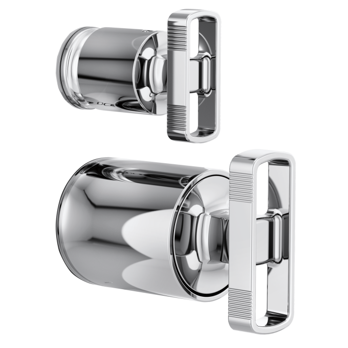 BRIZO Kintsu Pressure Balance Valve with Integrated Diverter Trim Knob Handle Kit — Chrome