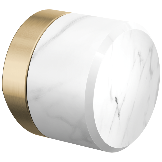 BRIZO Odin Kitchen Faucet White Marble Knob Handle Kit — Luxe Gold / Marble