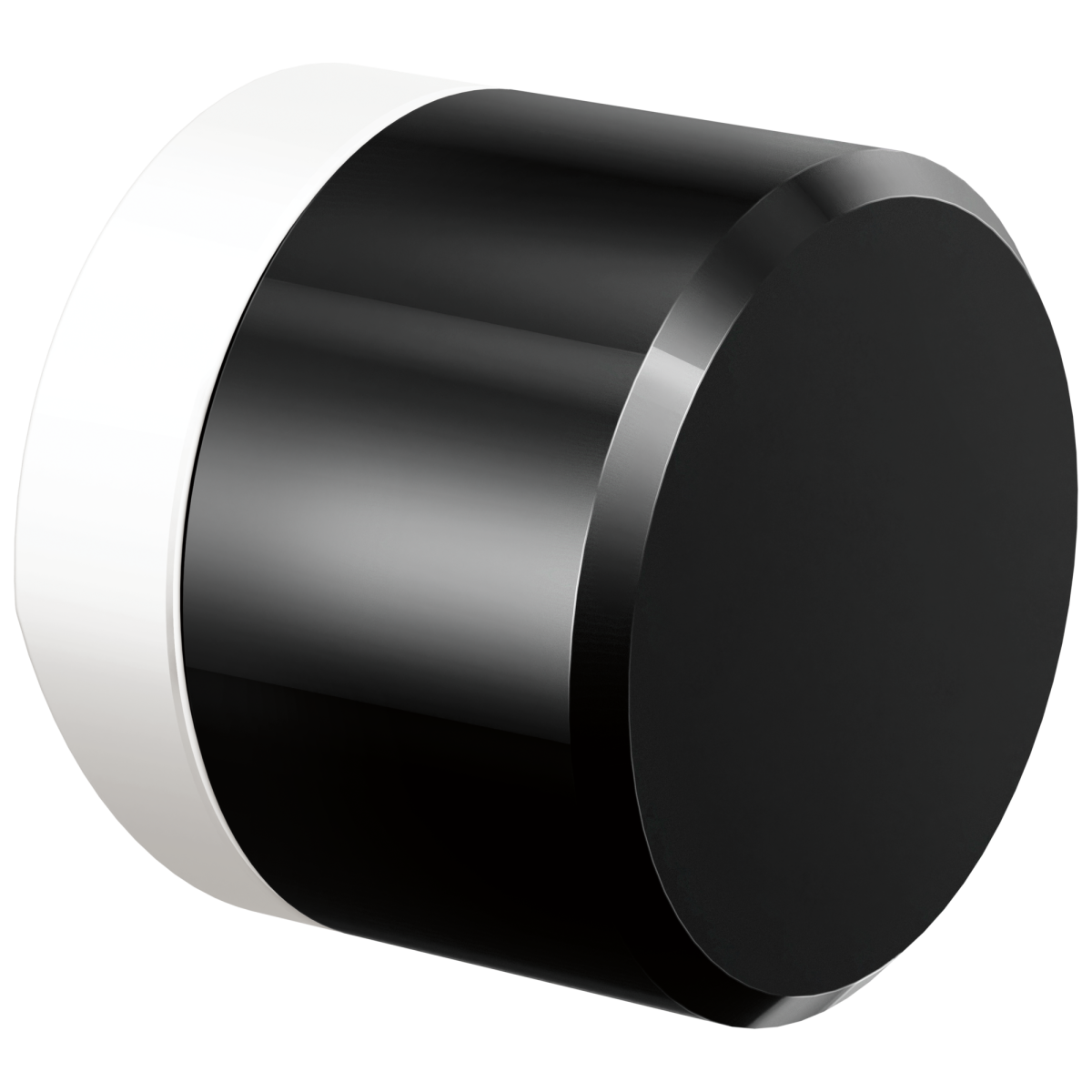 BRIZO Odin Knob with Black Crystal — Matte White / Black Crystal