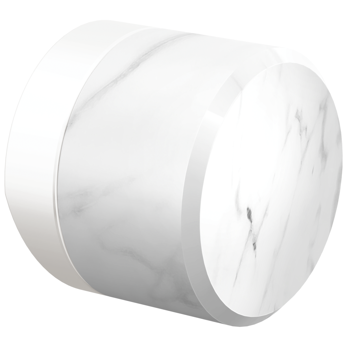 BRIZO Odin Knob with White Marble — Matte White / Marble
