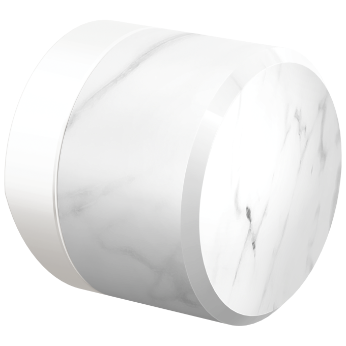 BRIZO Odin Knob with White Marble — Matte White / Marble