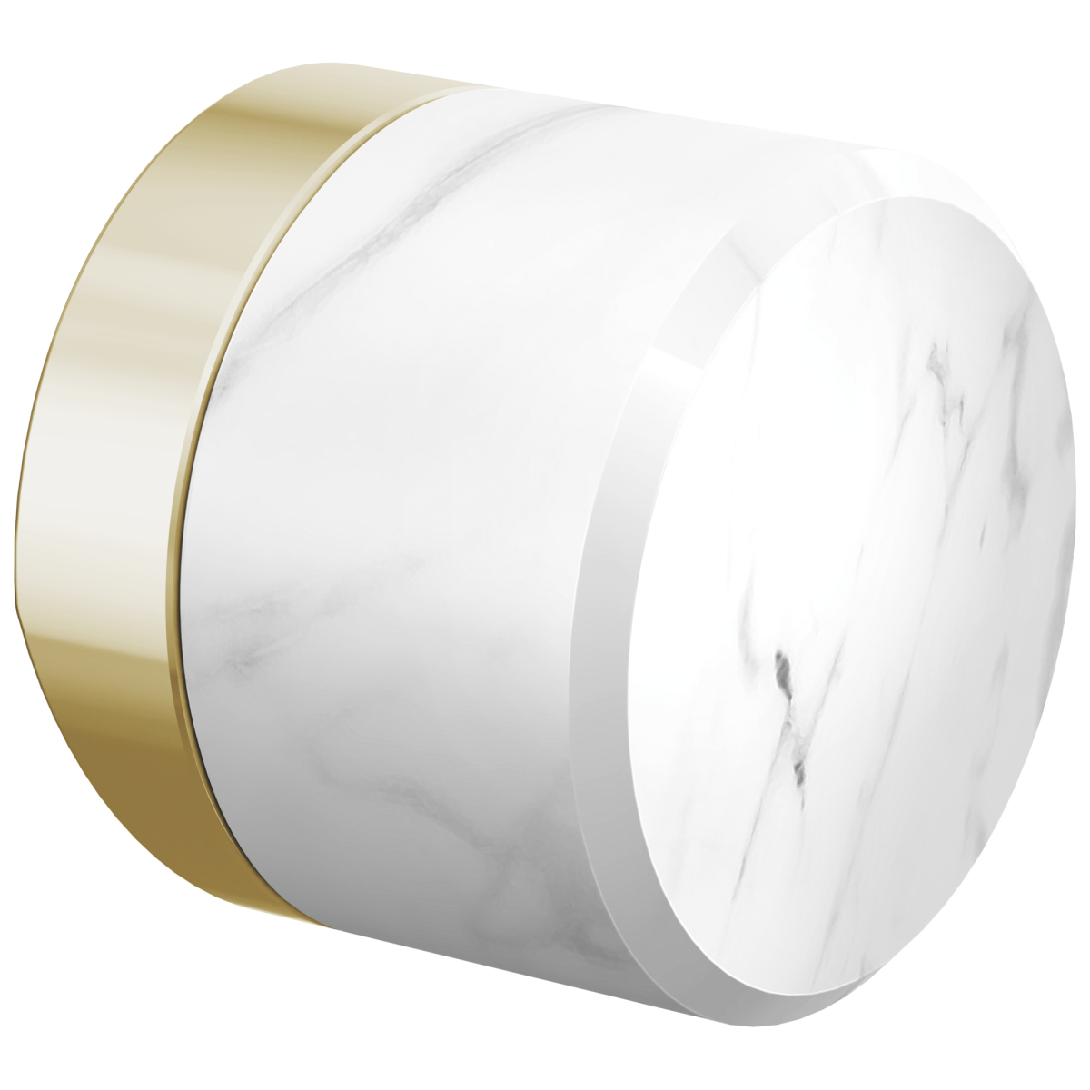 BRIZO Odin Kitchen Faucet White Marble Knob Handle Kit — Polished Nickel / Matte Black