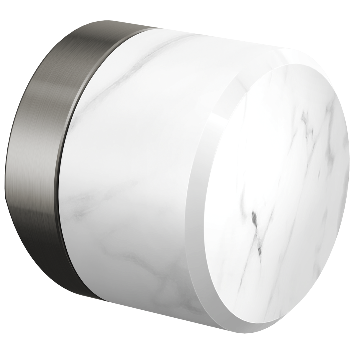 BRIZO Odin Kitchen Faucet White Marble Knob Handle Kit — Luxe Steel / Marble