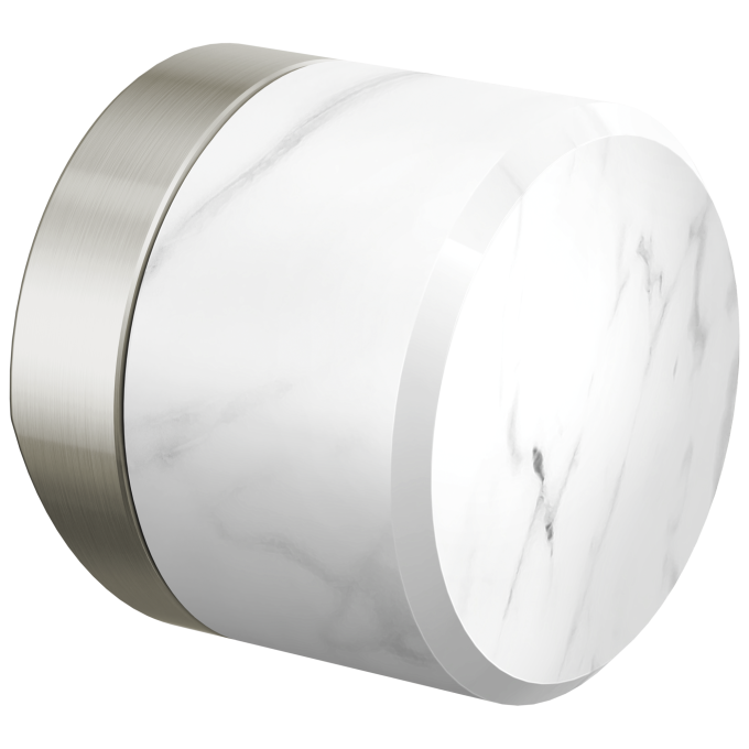 BRIZO Odin Kitchen Faucet White Marble Knob Handle Kit — Stainless / Marble