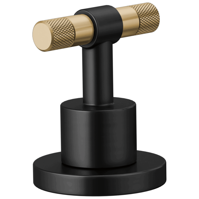 BRIZO Litze Widespread Handle Kit - T-Lever — Matte Black/Luxe Gold
