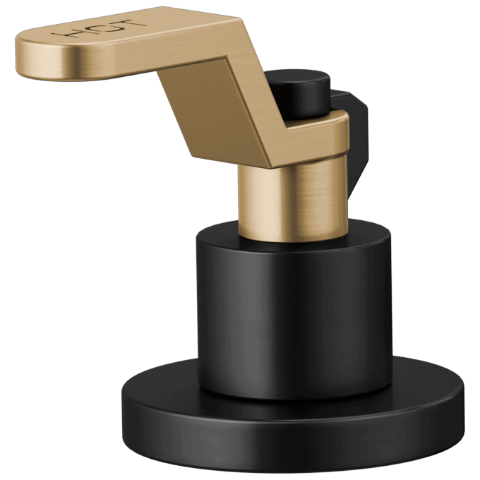 BRIZO Litze Widespread Handle Kit - Industrial Lever — Matte Black/Luxe Gold