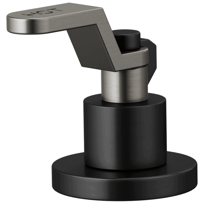 BRIZO Litze Widespread Handle Kit - Industrial Lever — MATTE BLACK/LUXE STEEL
