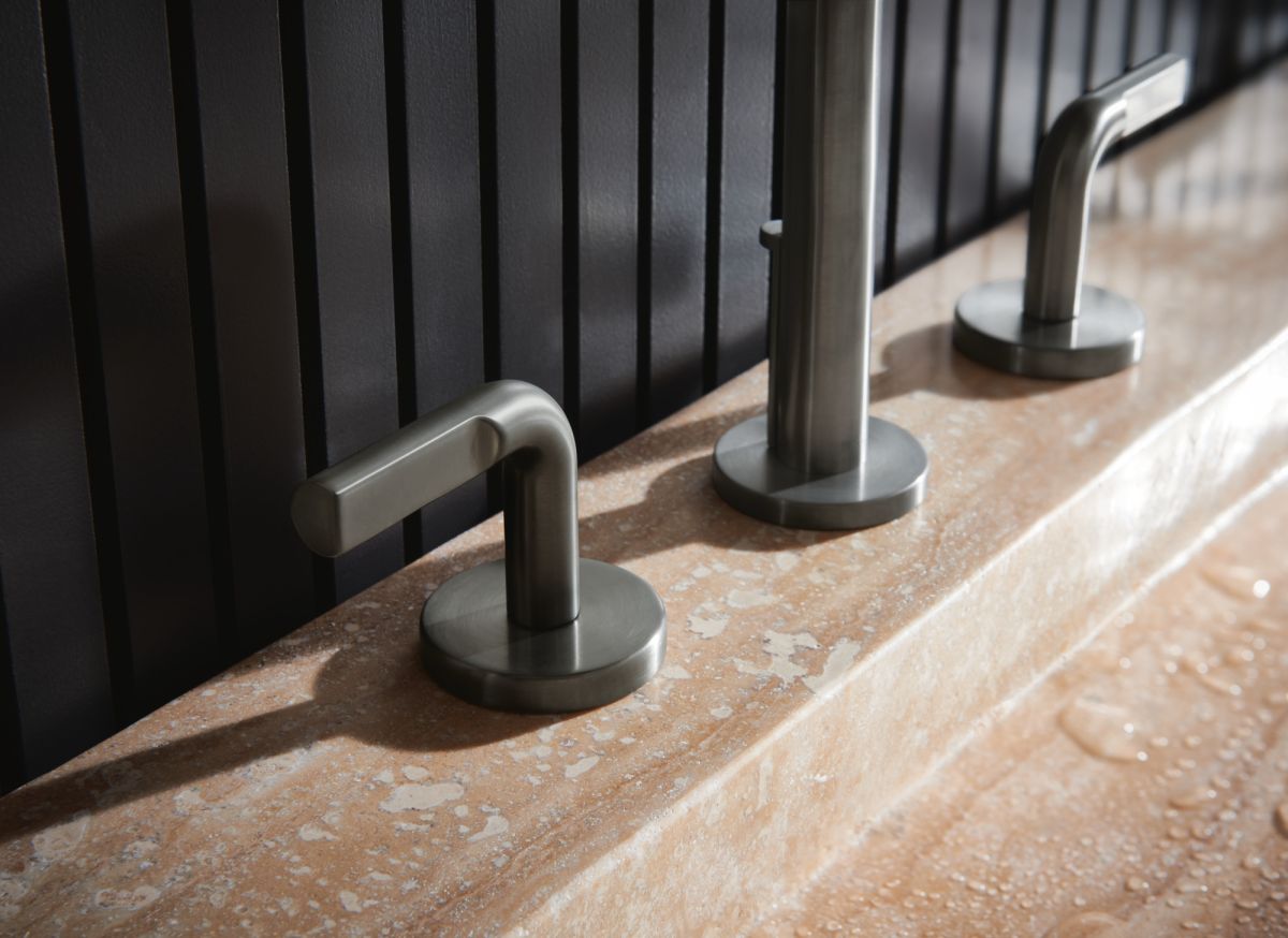 BRIZO Litze Widespread Lavatory Notch Lever Handle Kit — Luxe Steel
