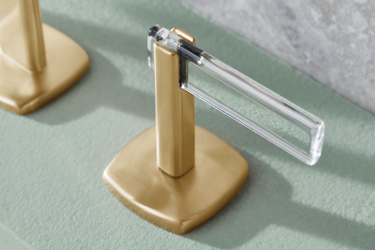 BRIZO Allaria Widespread Lavatory Lever Handle Kit — Luxe Gold / Clear Acrylic