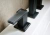 BRIZO Siderna Widespread Lavatory and Bidet Solar Gray Glass Lever Handle Kit — Matte Black
