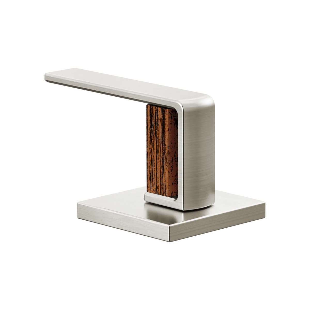 BRIZO Frank Lloyd Wright Widespread Lavatory Gap Lever Handle Kit — Luxe Nickel / Teak Wood