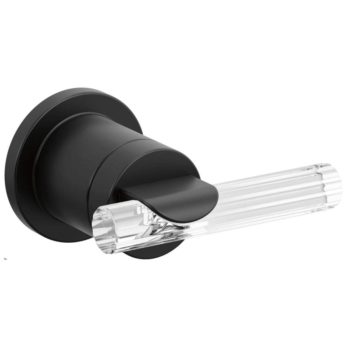 BRIZO Roccesco Single-Handle Wall Mount Lavatory Lever Handle Kit — Matte Black / Clear