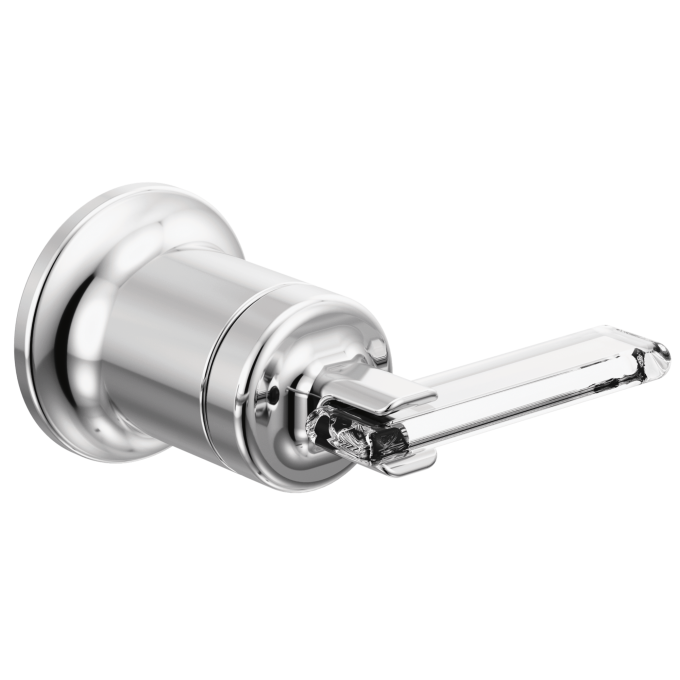 BRIZO Allaria Two-Hole, Single-Handle Wall Mount Lavatory Faucet Lever Handle Kit — Polished Chrome / Clear Acrylic