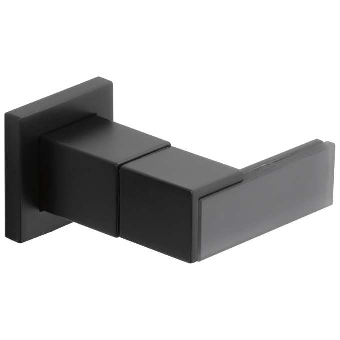 BRIZO Siderna Wall Mount Lavatory Solar Gray Glass Lever Handle Kit — Matte Black