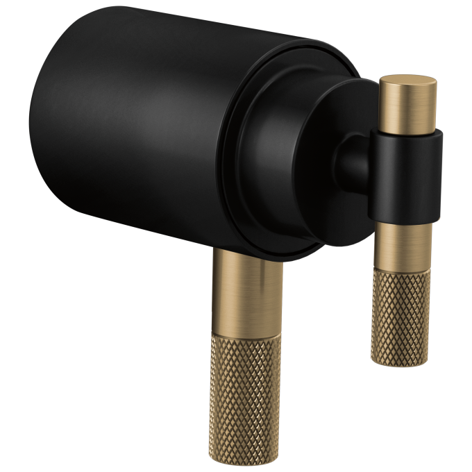 BRIZO Litze Tempassure Thermostatic Trim Handle Kit - T-Lever — Matte Black/Luxe Gold