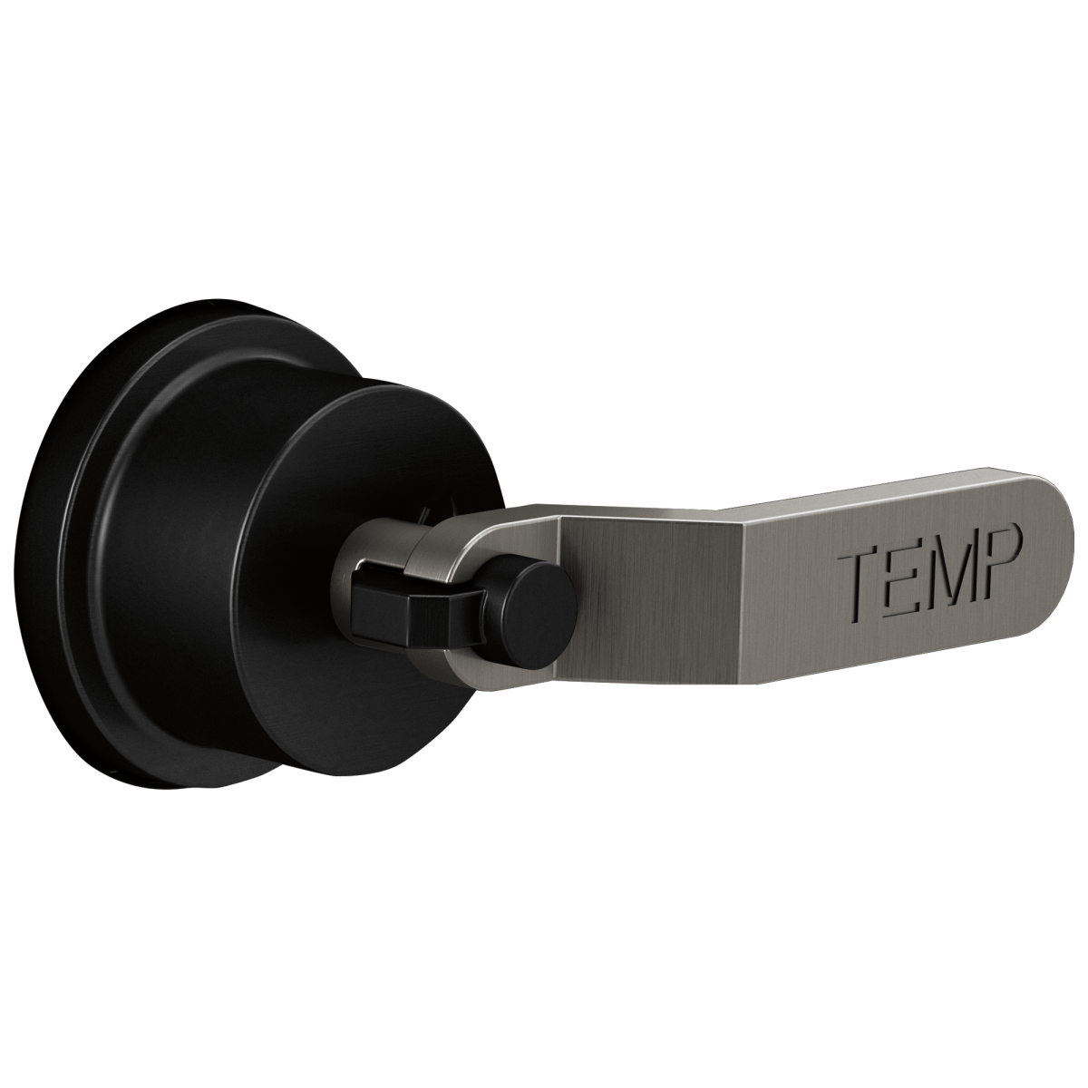 BRIZO Litze Sensori Thermostatic Valve Trim Handle Kit - Industrial Lever — MATTE BLACK/LUXE STEEL