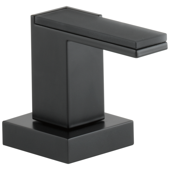 BRIZO Siderna Roman Tub Faucet Solar Gray Glass Lever Handle Kit — Matte Black