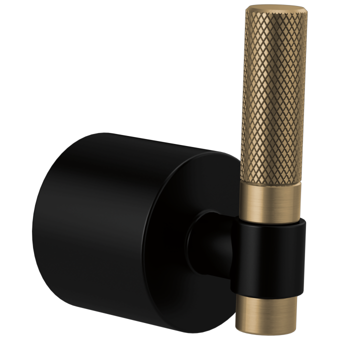 BRIZO Litze Single-Handle Freestanding Tub Filler Handle Kit - T-Lever — Matte Black/Luxe Gold