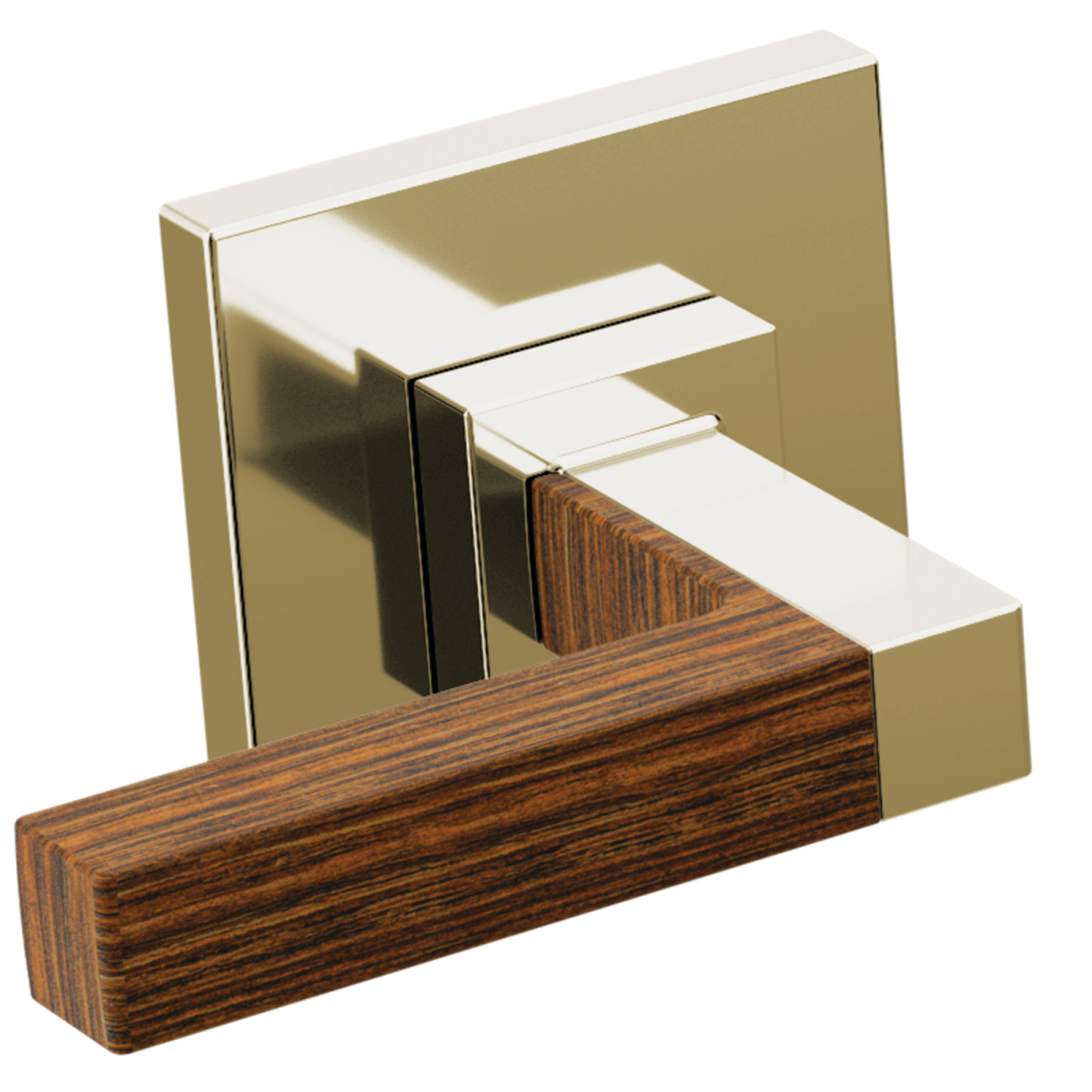 BRIZO Frank Lloyd Wright Two-Handle Wall Mount Tub Filler Lever Handle Kit — Polished Nickel Wood