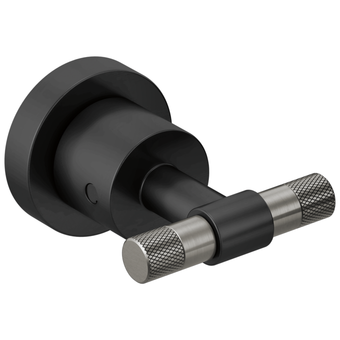 BRIZO Litze Two-Handle Wall Mount Tub Filler Handle Kit - T-Lever — MATTE BLACK/LUXE STEEL