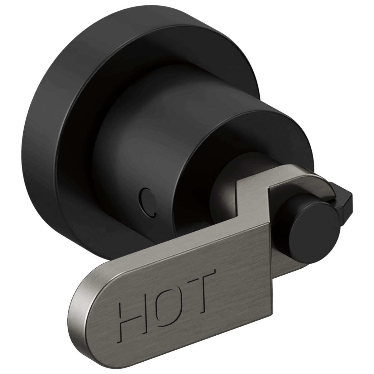 BRIZO Litze Two-Handle Wall Mount Tub Filler Handle Kit - Industrial Lever — MATTE BLACK/LUXE STEEL