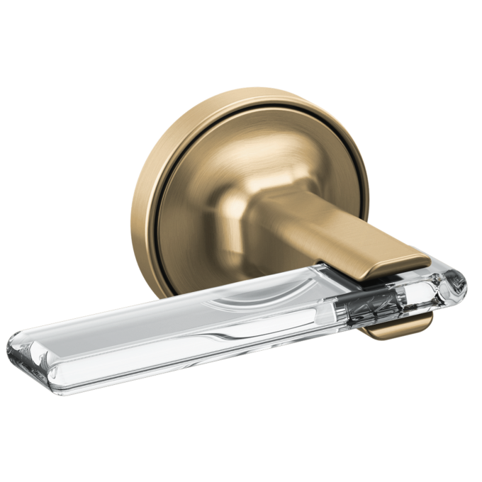 BRIZO Allaria Two-Handle Wall Mount Tub Filler Lever Handle Kit — Luxe Gold / Clear Acrylic