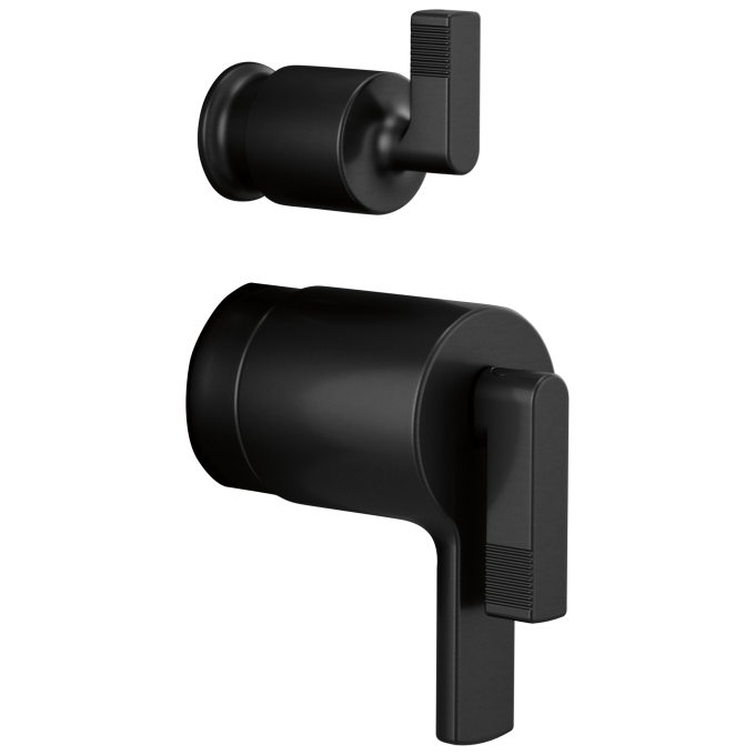 BRIZO Kintsu TempAssure Thermostatic Integrated Diverter Trim Lever Handles — Matte Black
