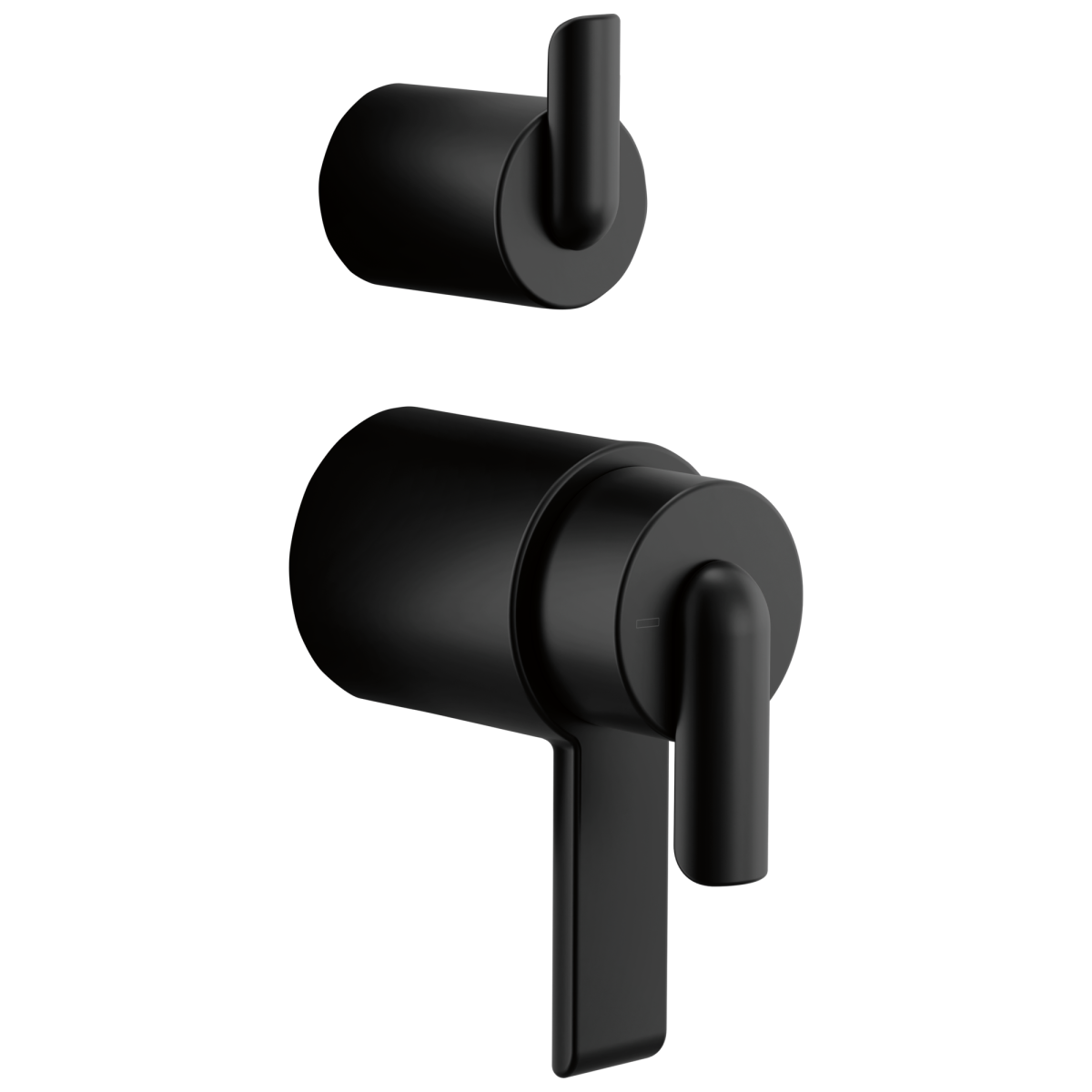 BRIZO Roccesco TempAssure Thermostatic Valve With Integrated Diverter Bent Lever Handle Kit — Matte Black