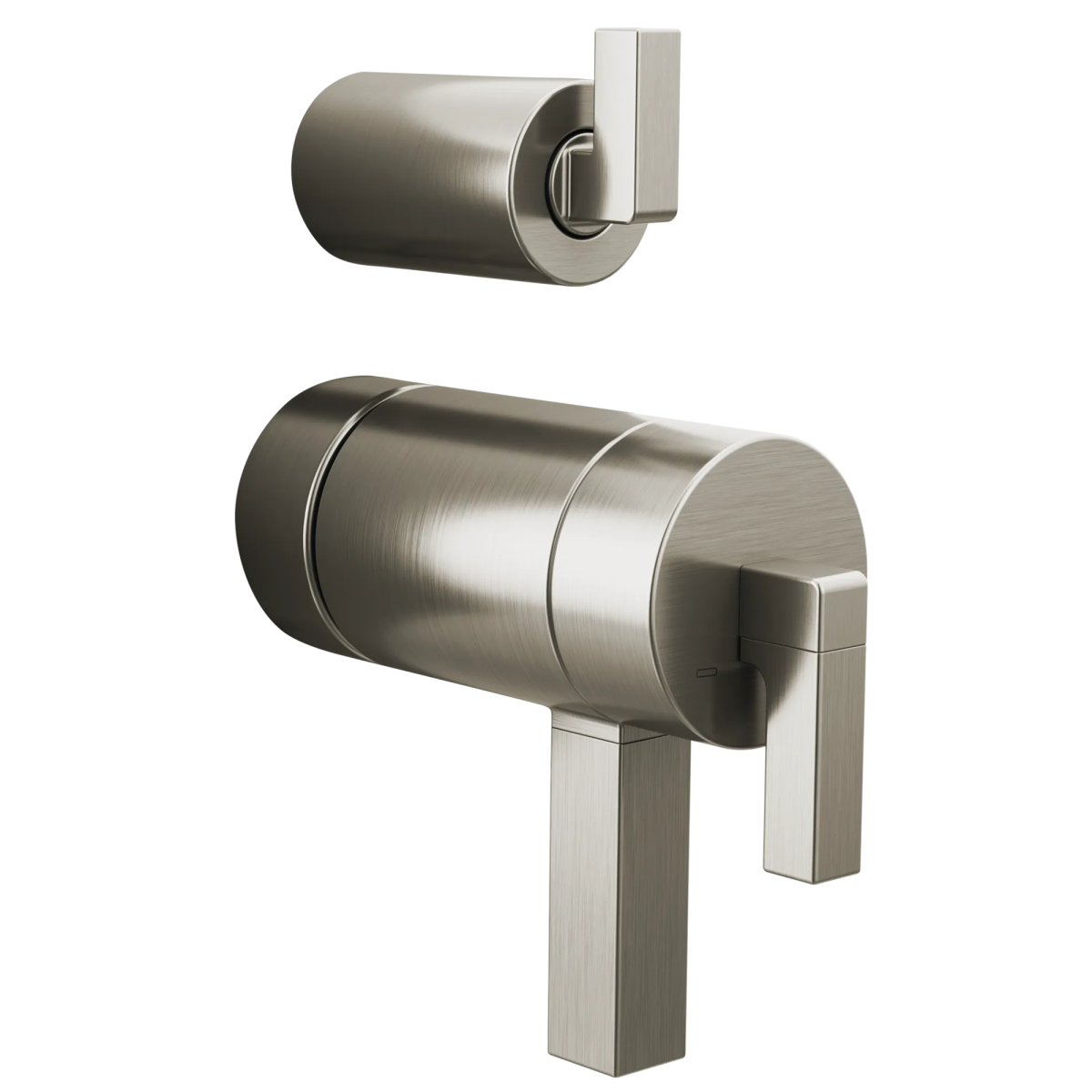 BRIZO Frank Lloyd Wright TempAssure Thermostatic Valve with Integrated Diverter Trim Lever Handle Kit — Luxe Nickel
