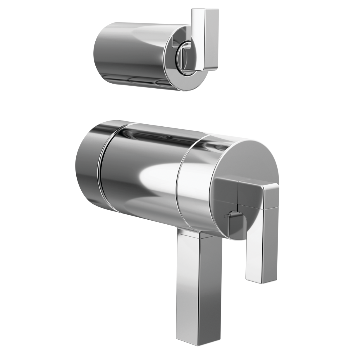 BRIZO Frank Lloyd Wright TempAssure Thermostatic Valve with Integrated Diverter Trim Lever Handle Kit — Chrome
