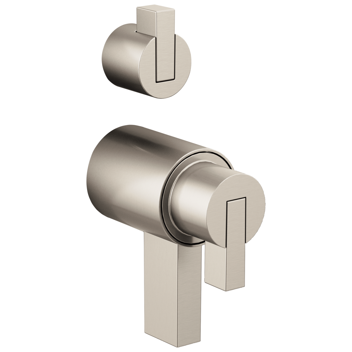BRIZO Litze TempAssure Thermostatic Valve With Integrated Diverter Lever Handle Kit — Luxe Nickel