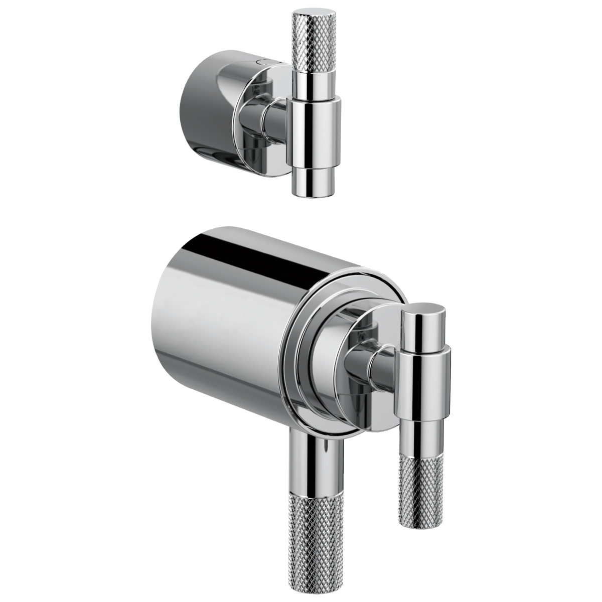 BRIZO Litze TempAssure Thermostatic Valve With Integrated Diverter T-Lever Handle Kit — Chrome