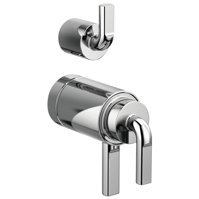 BRIZO Litze TempAssure Thermostatic Valve with Integrated Diverter Notch Lever Handle Kit — Chrome