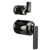 BRIZO Kintsu Pressure Balance Valve with Integrated Diverter Trim Lever Handle Kit — Brilliance Black Onyx