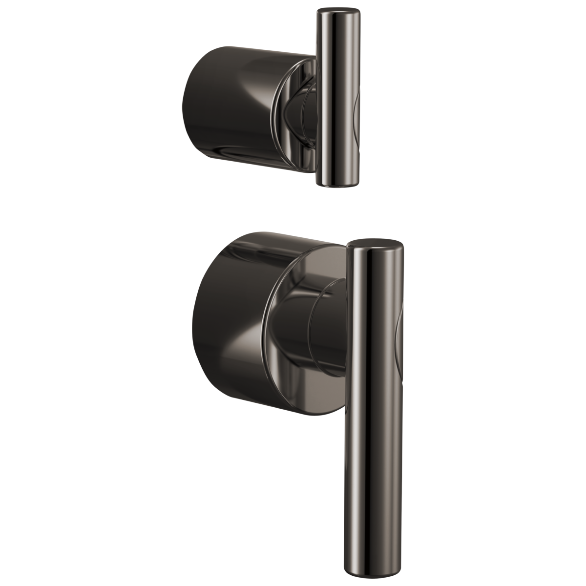 BRIZO Roccesco Pressure Balance Valve with Integrated Diverter Trim Lever Handle Kit — Brilliance Black Onyx