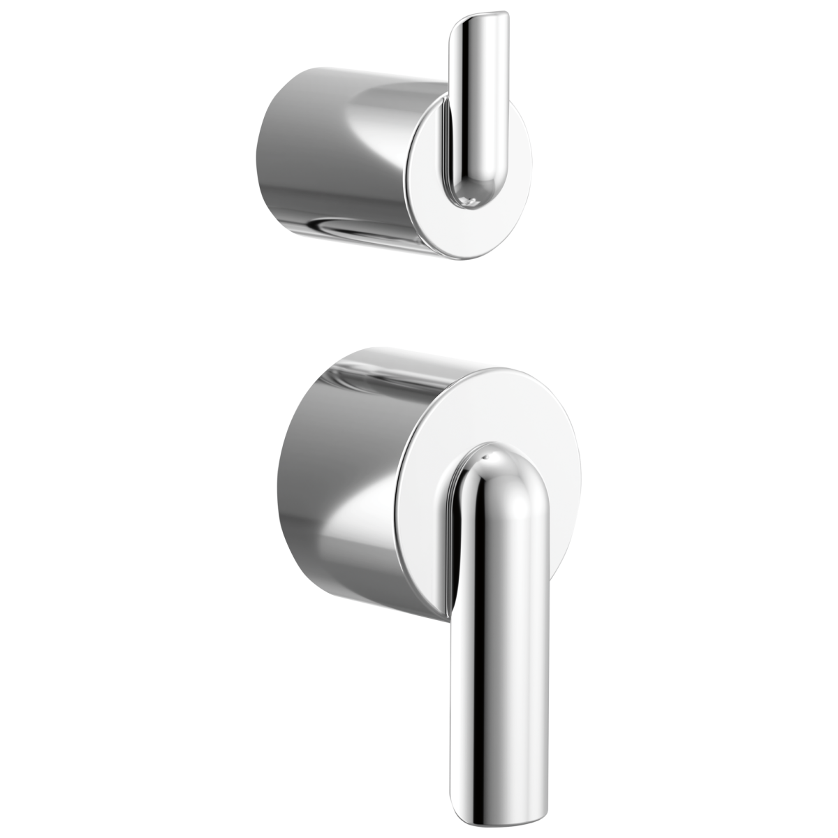 BRIZO Roccesco Pressure Balance Valve with Integrated Diverter Trim Bent Lever Handle Kit — Chrome