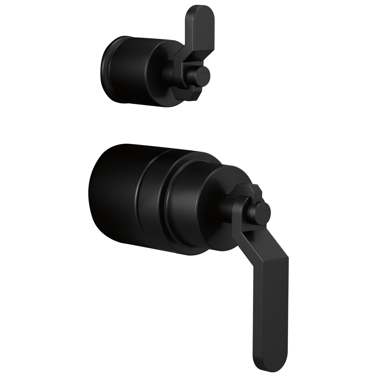 BRIZO Litze Pressure Balance Valve Trim Handle Kit - Industrial Lever — Matte Black