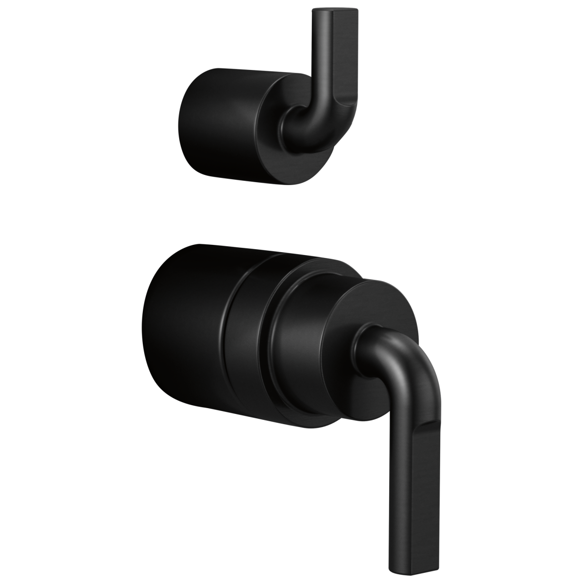 BRIZO Litze Pressure Balance Valve With Diverter Trim Handle Kit - Notch Lever — Matte Black